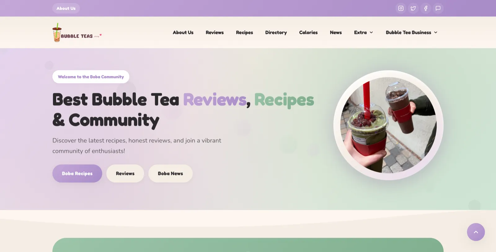 Bubbleteas.moe homepage screenshot — A community wiki for boba enthusiasts